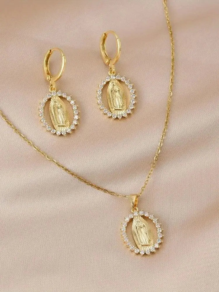 High-end Design Our Lady Series Necklace And Earrings Set For Women. Light Luxury Niche Jewelry. Jewelry Can Be Sold Separately.