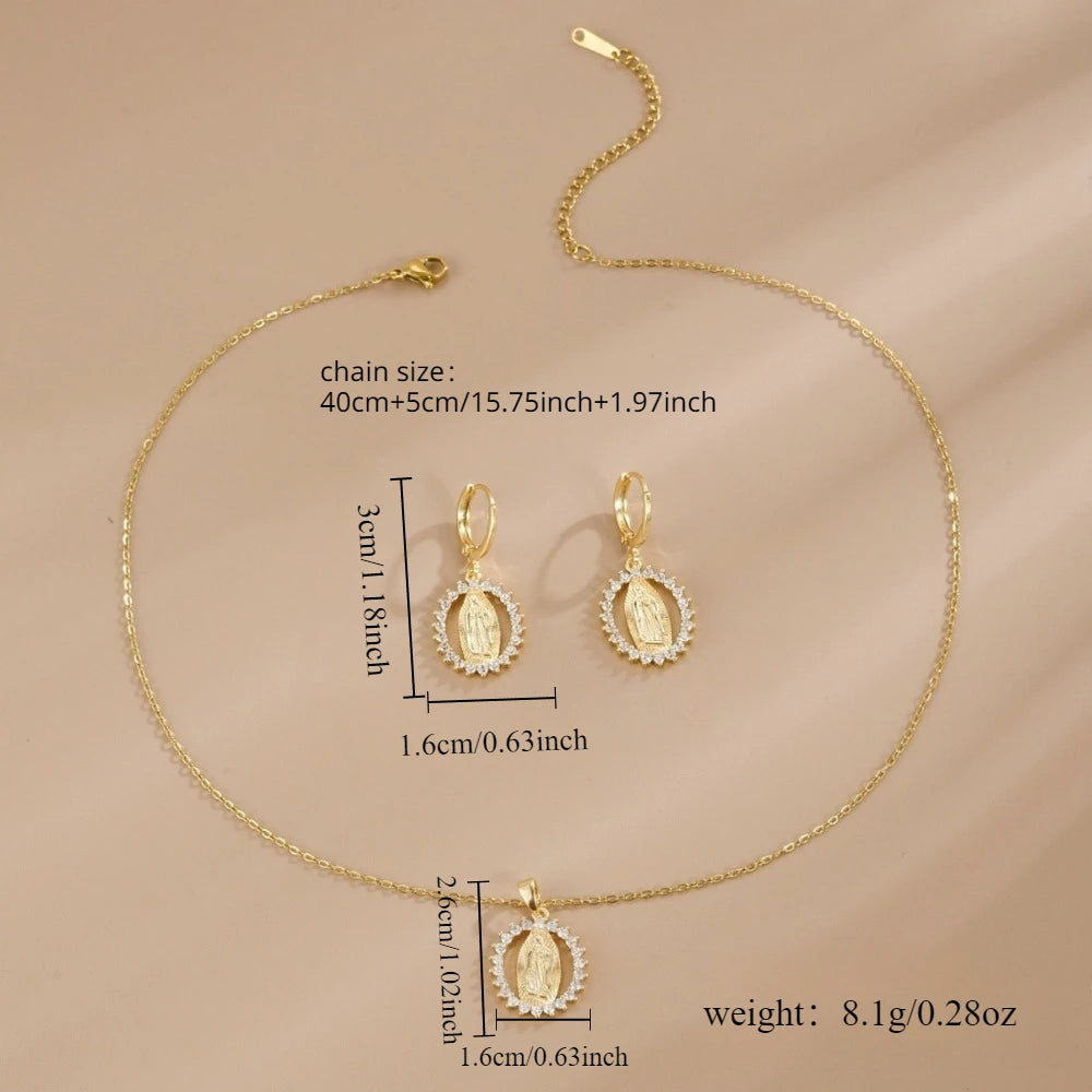High-end Design Our Lady Series Necklace And Earrings Set For Women. Light Luxury Niche Jewelry. Jewelry Can Be Sold Separately.