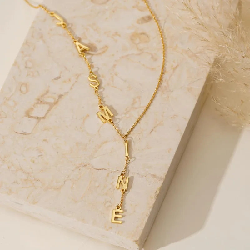 Custom Initial Necklace Personalized 18K Gold-Plated Stainless Steel Necklace For Women Cute Letter Customized Jewelry Gifts