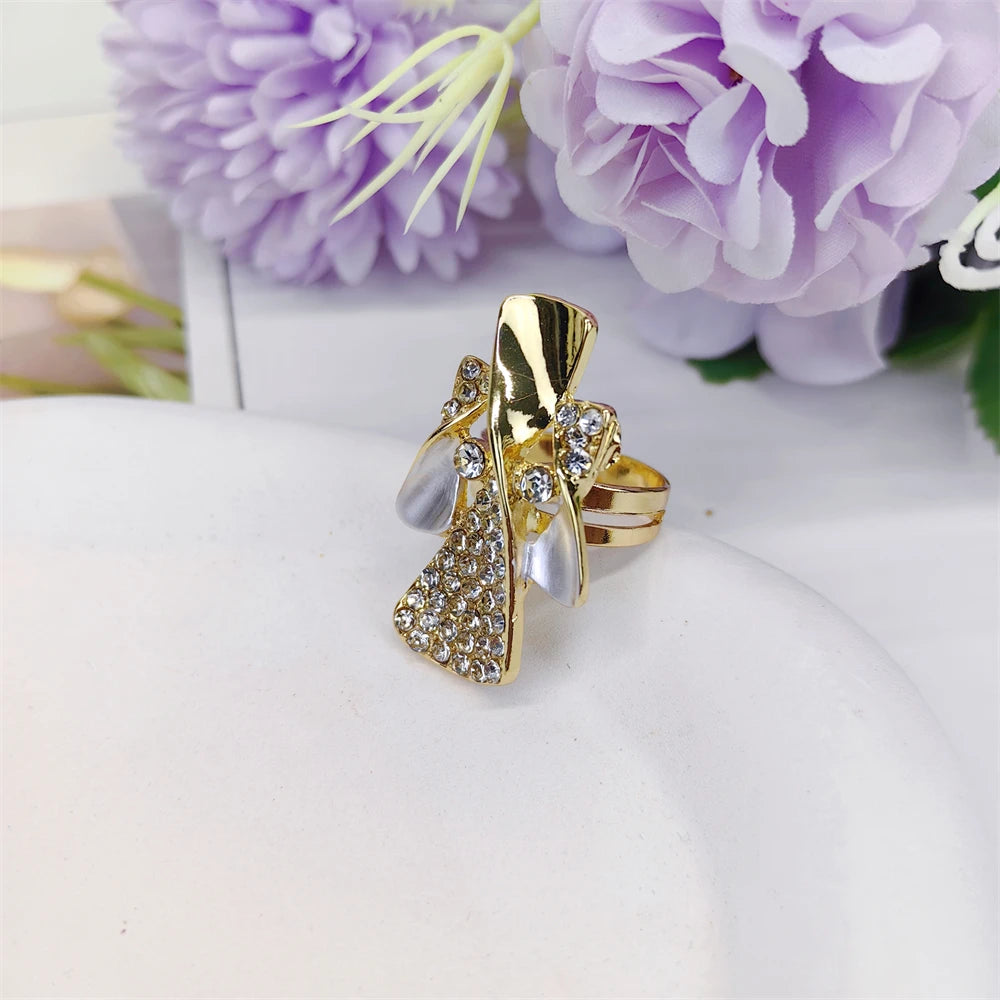 Fashion Luxury Jewelry Set High Quality Gorgeous Two Tone Design For Women Bridal Wedding Engagement Jewelry Italian